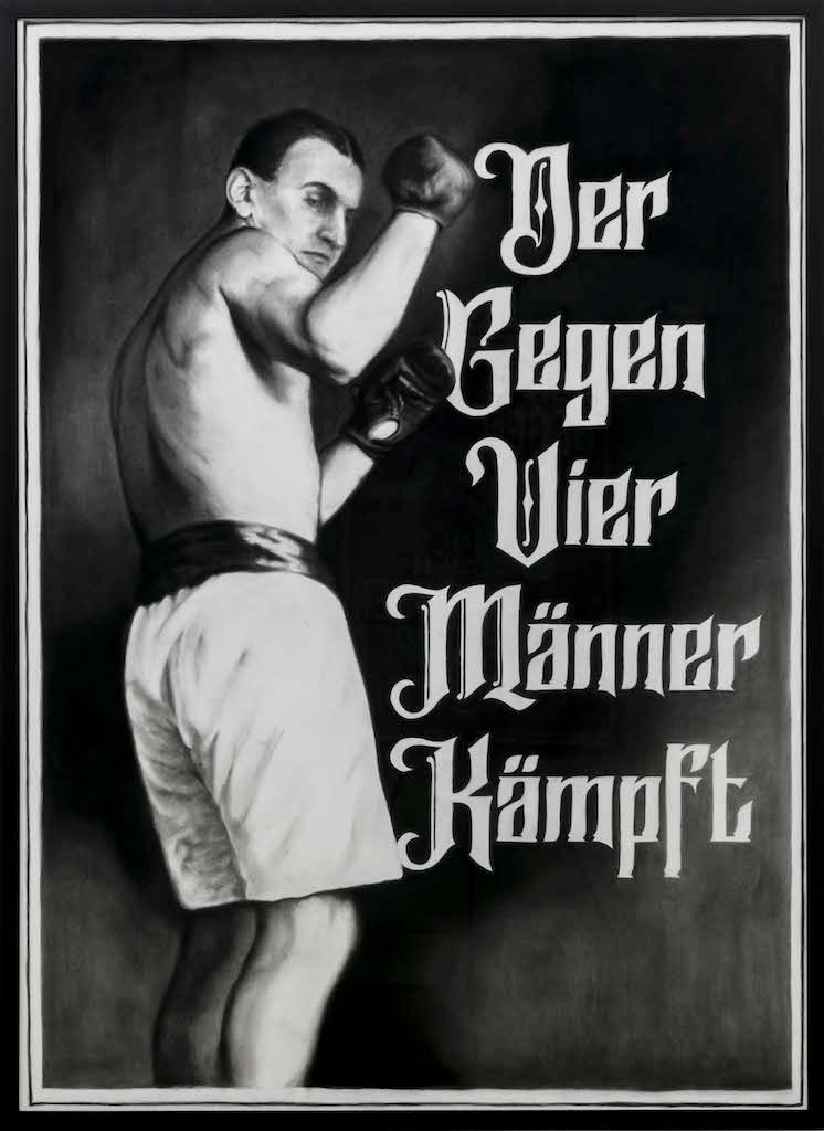 Der gegen vier Männer kämpft (Fraktur)